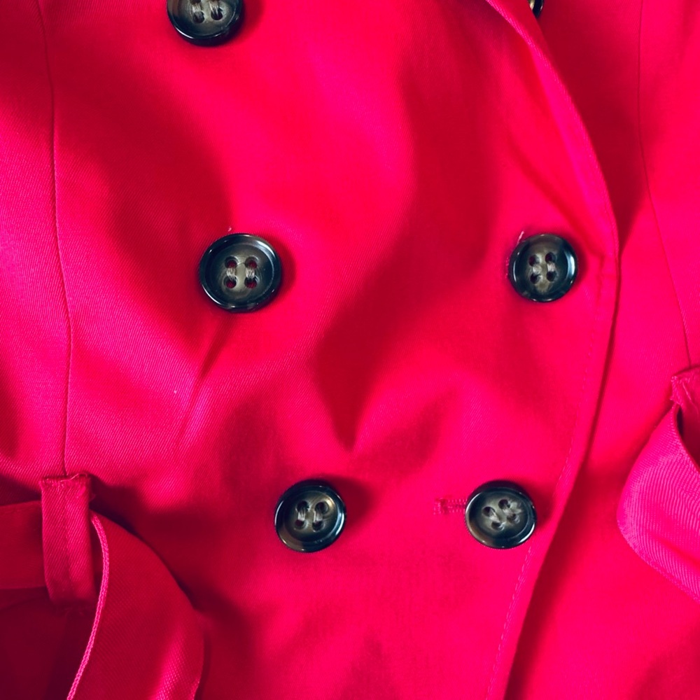 H&M Double Breasted Pink Short Trench Coat Jacket Size US10 EU40. Fits like a 6 - Picture 3 of 8